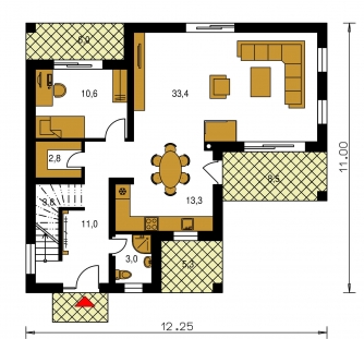 Image miroir | Plan de sol du rez-de-chaussée - PREMIER 197